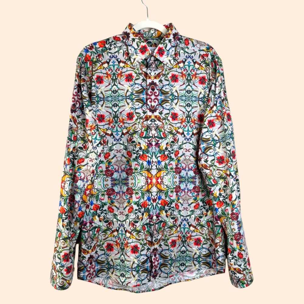 Eton Multicolor Floral Button Down Shirt